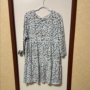 Emerald Leopard Print Dress Size 1X